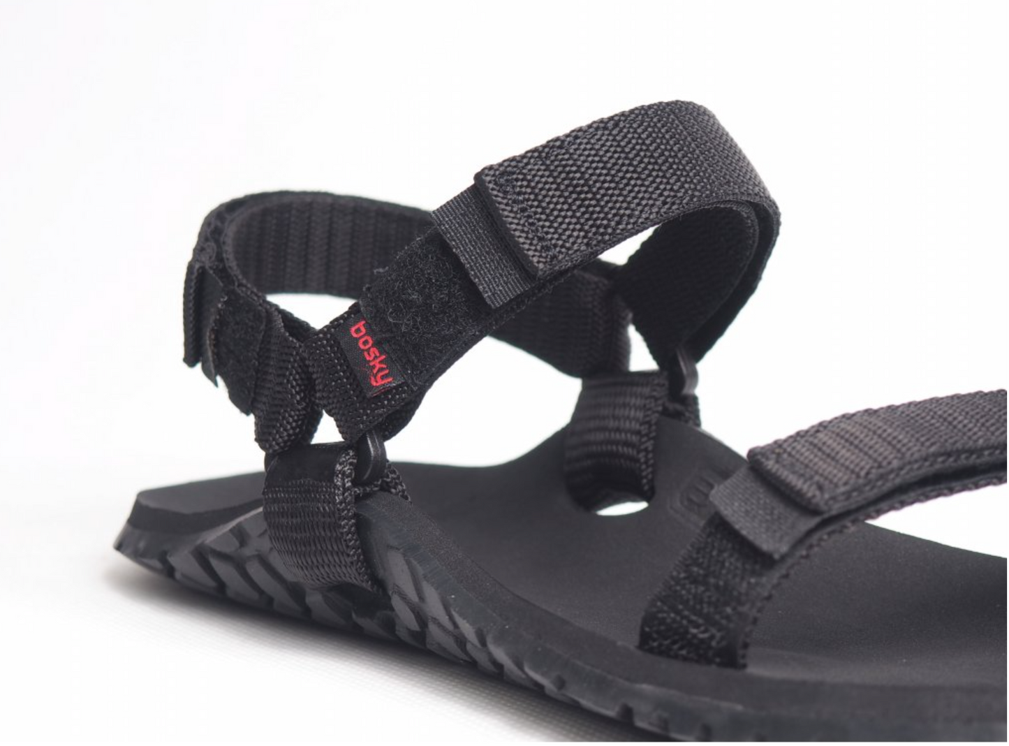 Bosky Enduro 2.0 X barfods sandaler til kvinder og mænd i farven black, detalje
