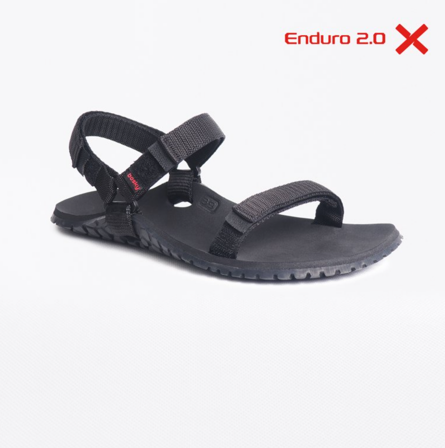 Bosky Enduro 2.0 X barfods sandaler til kvinder og mænd i farven black, yderside