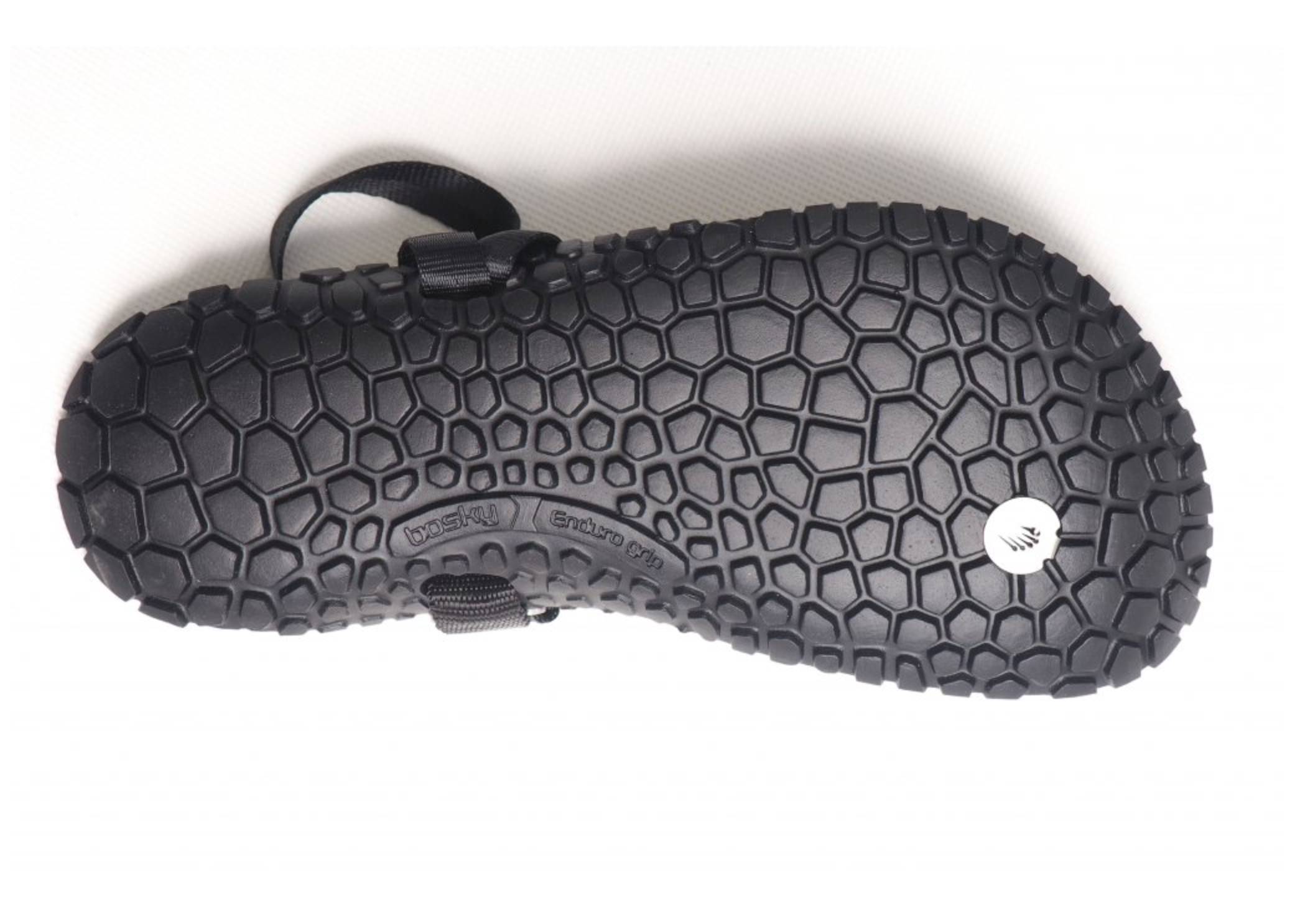 Bosky Enduro Leather 2.0 Y barfods sandaler til kvinder og mænd i farven black, saal