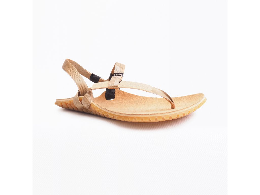 Bosky Enduro Leather 2.0 Y barfods sandaler til kvinder og mænd i farven honey, yderside