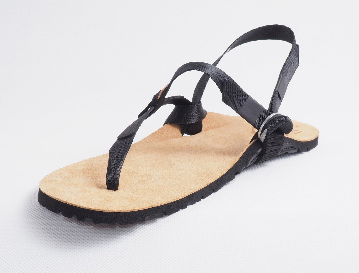 Bosky Light Leather barfods sandaler til kvinder og mænd i farven brown, vinklet
