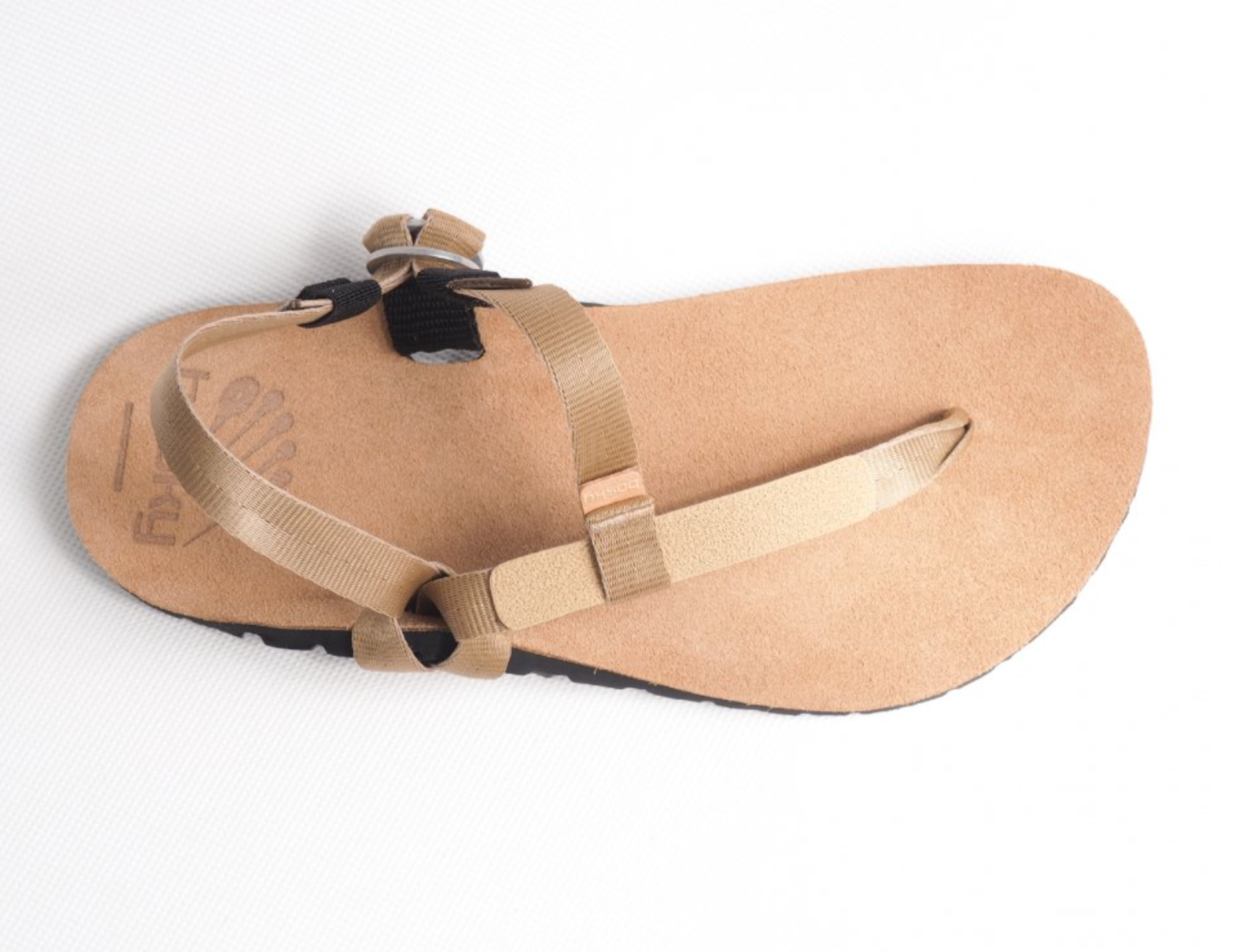 Bosky Light Leather barfods sandaler til kvinder og mænd i farven light brown (light strap), top