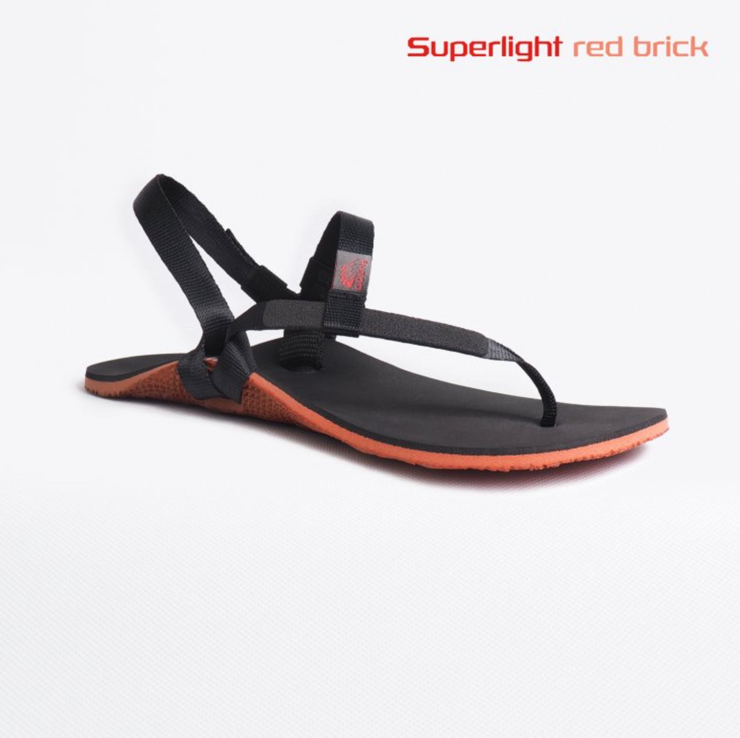 Bosky Superlight barfods sandaler til kvinder og mænd i farven red brick, yderside