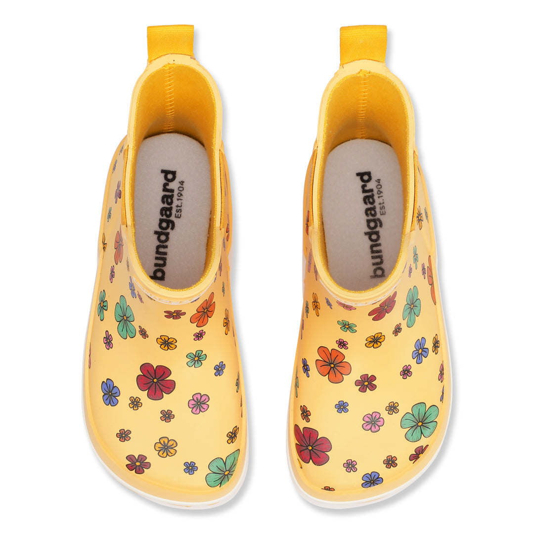 Bundgaard Charly Low barfods korte gummistøvler til børn i farven cosmos flower, top