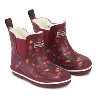 Bundgaard Charly Low barfods korte varme gummistøvler til børn i farven winter flowers, par