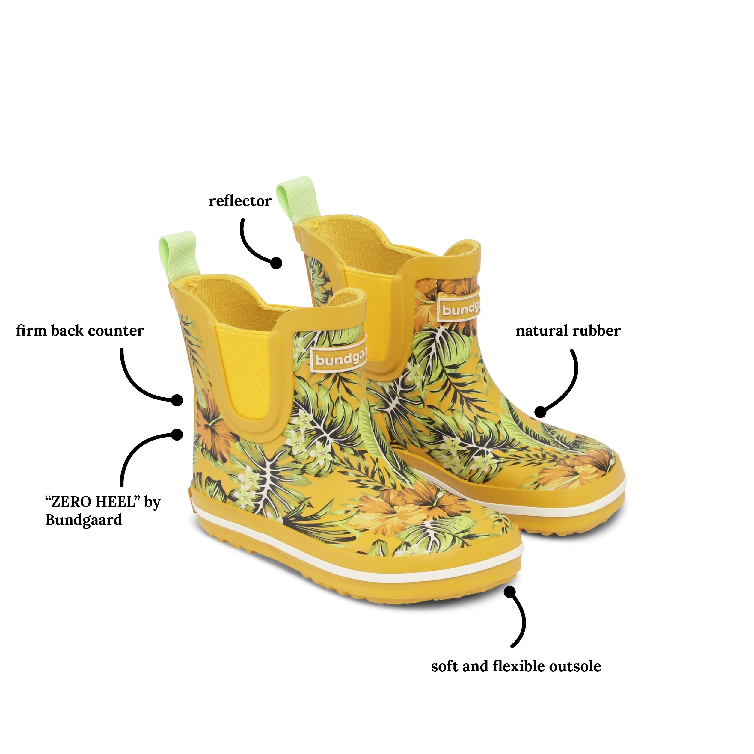 Bundgaard Charly Low barfods korte gummistøvler til børn i farven all, info