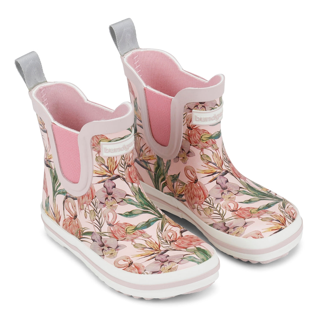 Bundgaard Charly Low barfods korte gummistøvler til børn i farven rose flamingo, par