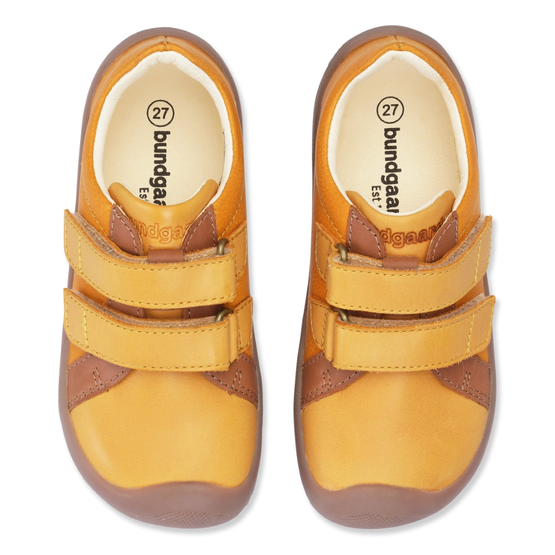 Bundgaard The Walker Velcro barfods sneakers til børn i farven yellow, top