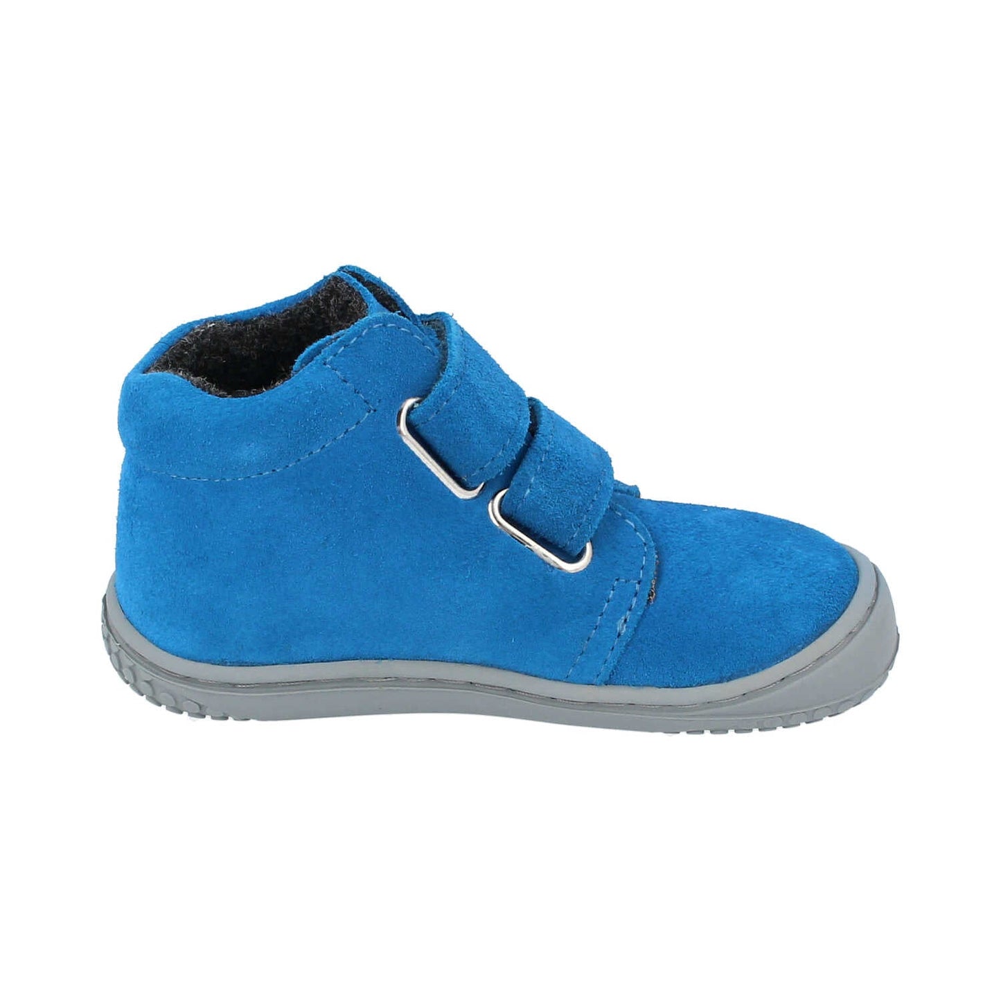 Filii Chameleon "Medium" barfods støvle til børn i farven electric blue fleece, inderside