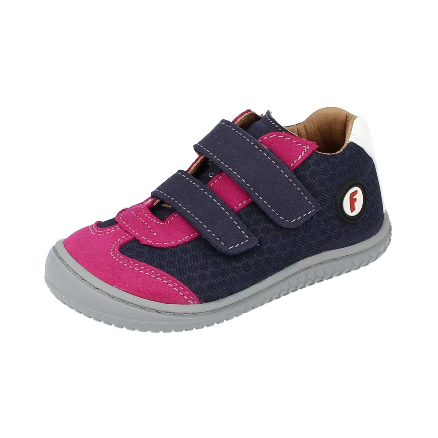 Filii Leguan "Medium" barfods sneakers til børn i farven ocean pink, vinklet