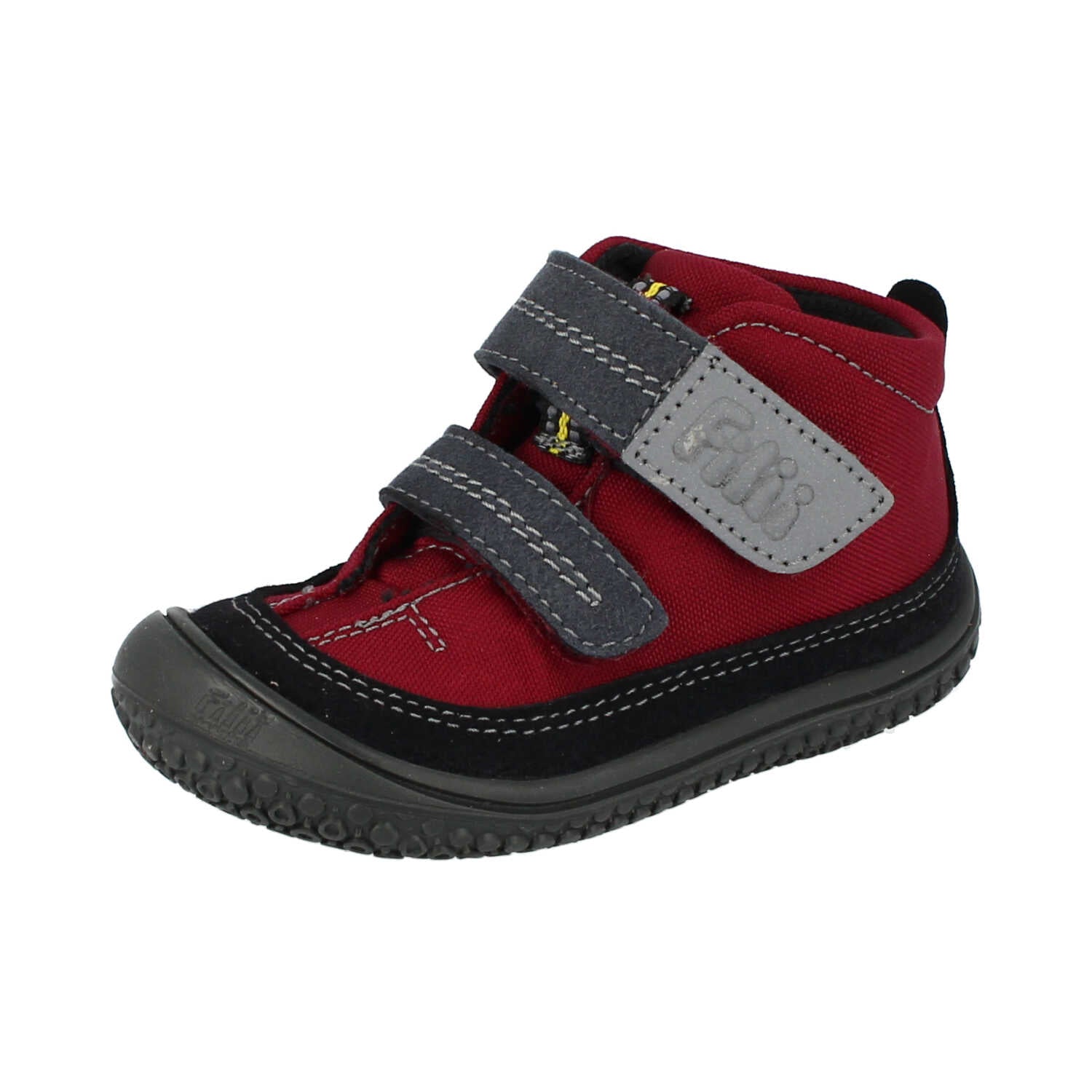 Filii Viper Velcro "Medium" barfods high sneakers til børn i farven berry, vinklet
