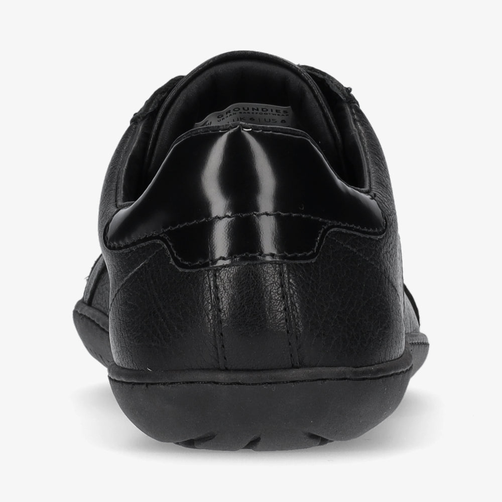 Groundies Melbourne Leather Women barfods sneakers til kvinder i farven black, bagfra