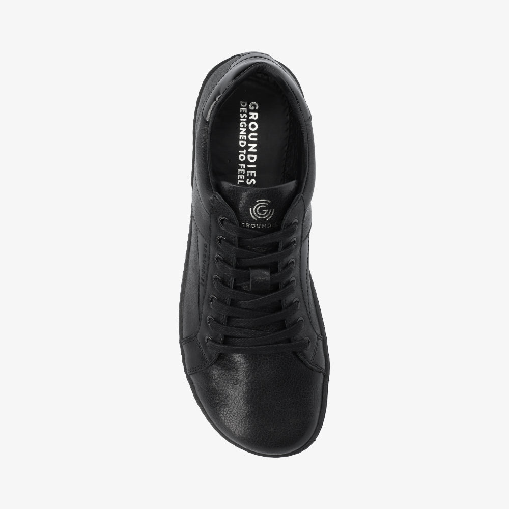 Groundies Melbourne Leather Women barfods sneakers til kvinder i farven black, top