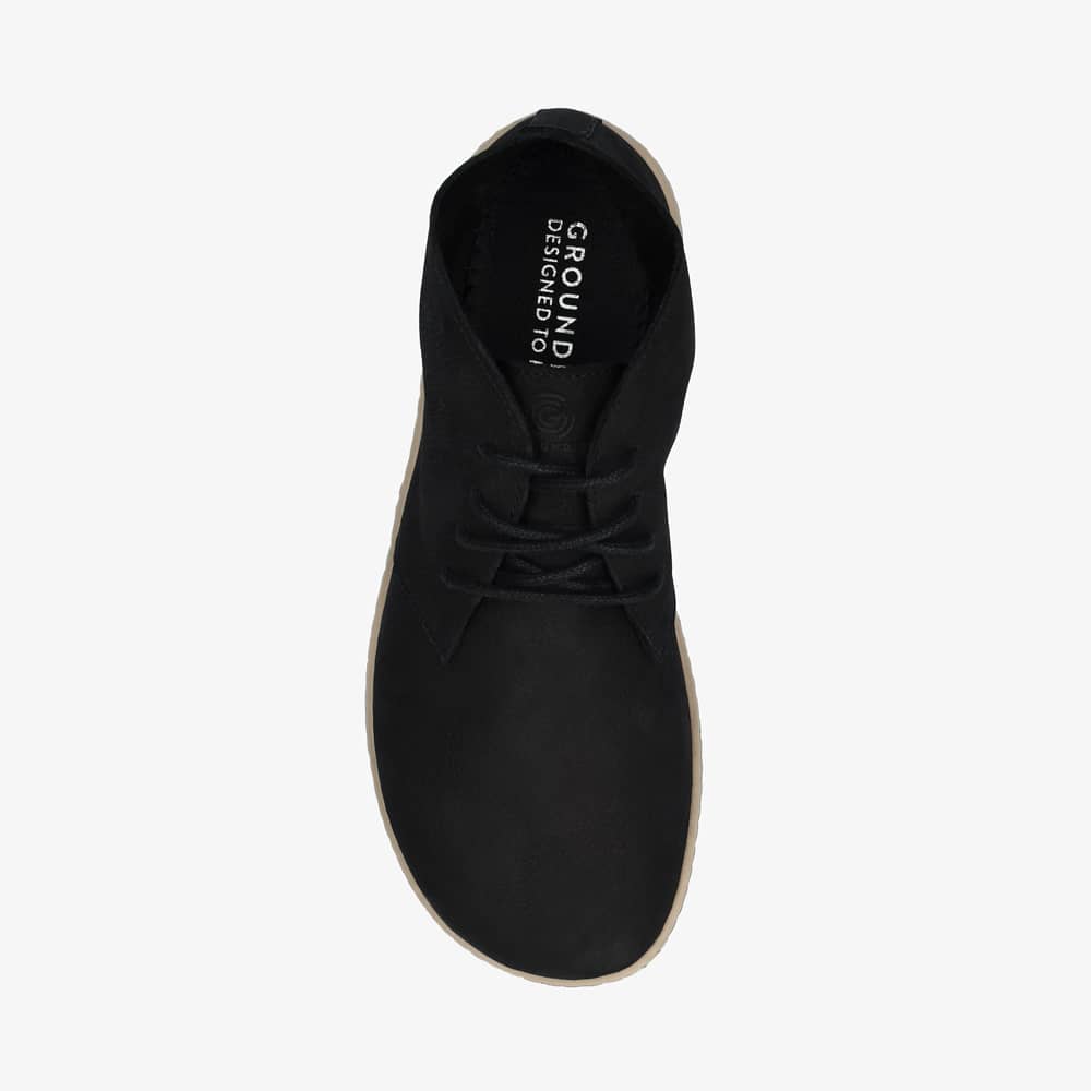 Groundies Milano Soft Men barfods anklehøj støvle til mænd i farven black, top