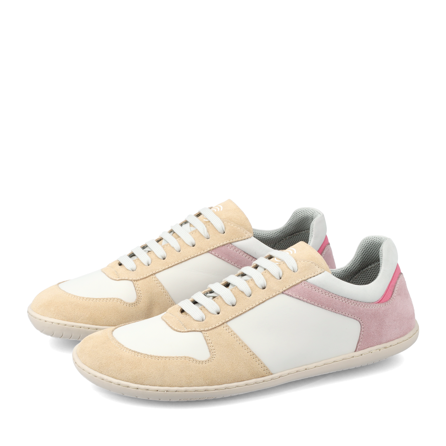 Groundies Orlando Women barfods sneakers til kvinder i farven off-white / beige / pink, par