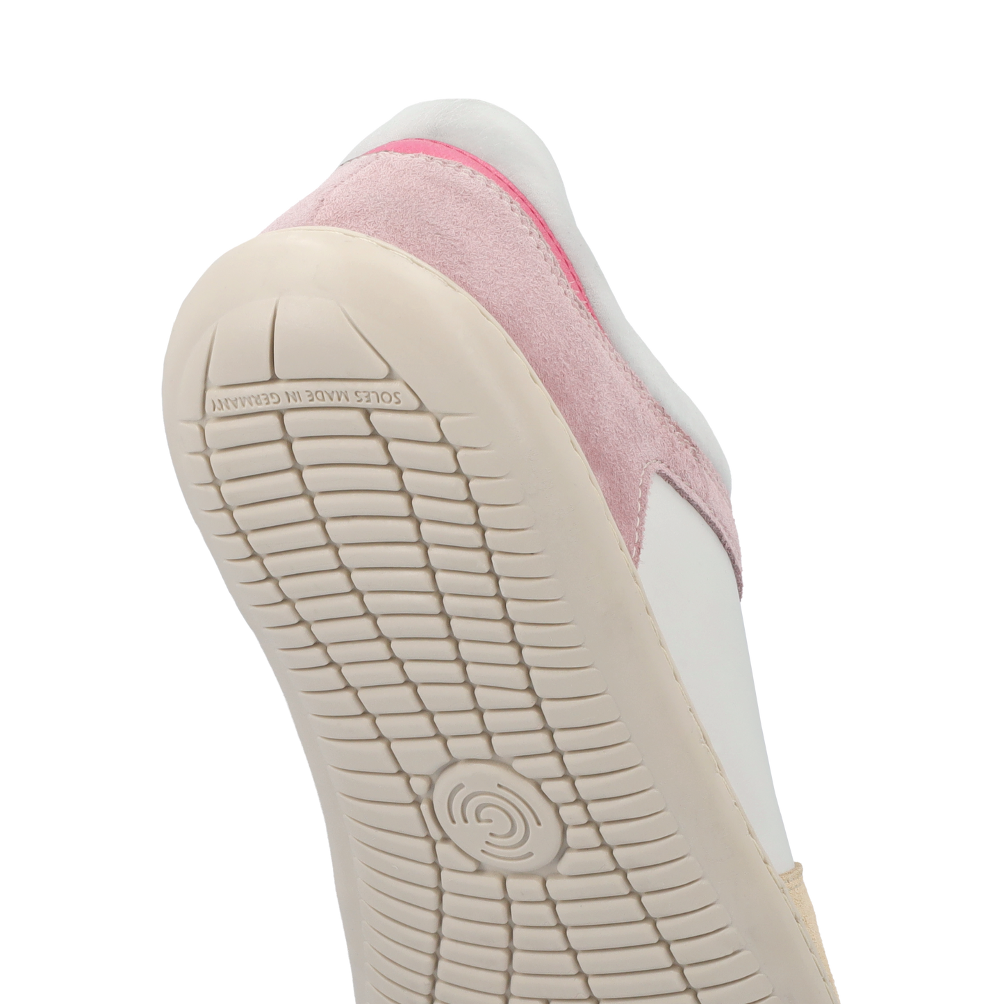 Groundies Orlando Women barfods sneakers til kvinder i farven off-white / beige / pink, bagfra