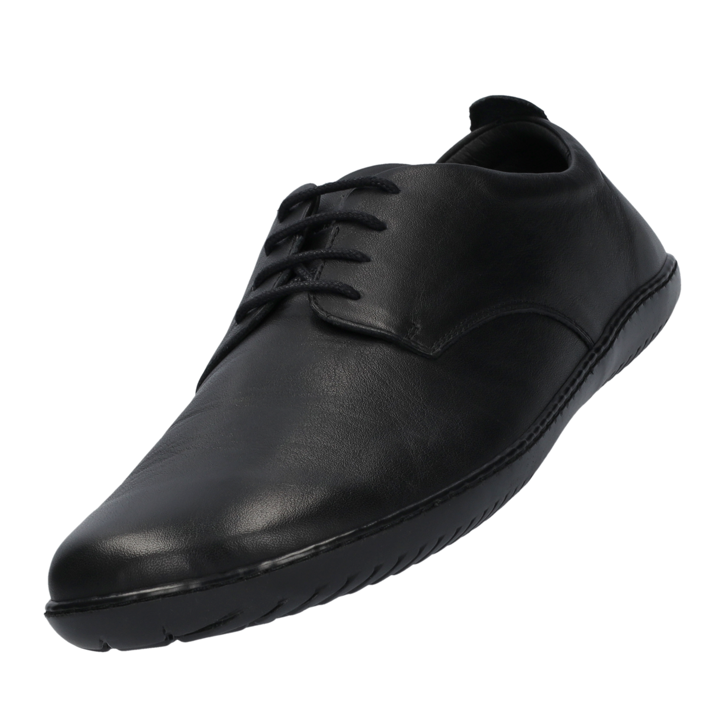 Groundies Palermo Men barfods klassisk oxford sko til mænd i farven black, vinklet