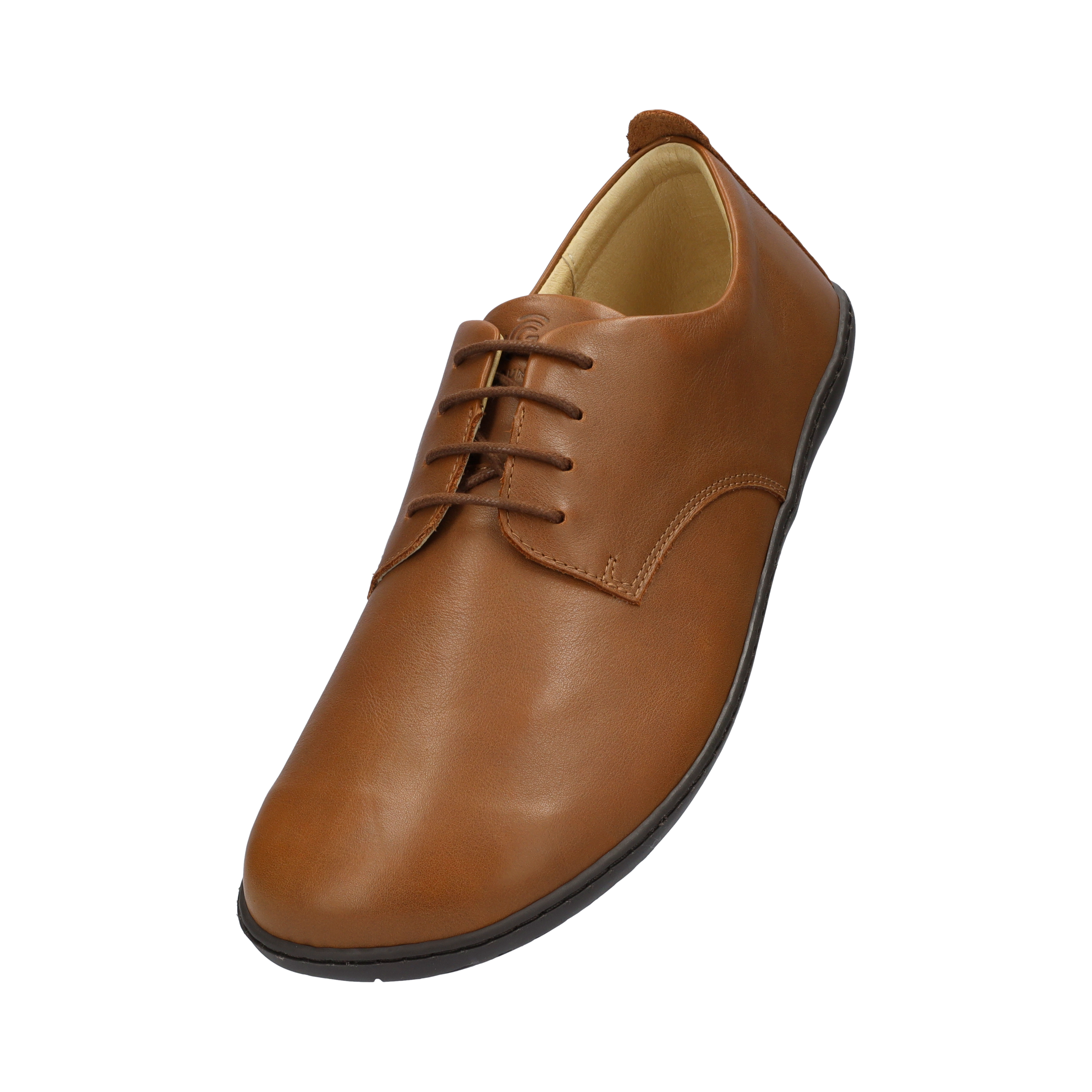 Groundies Palermo Men barfods klassisk oxford sko til mænd i farven brown, vinklet