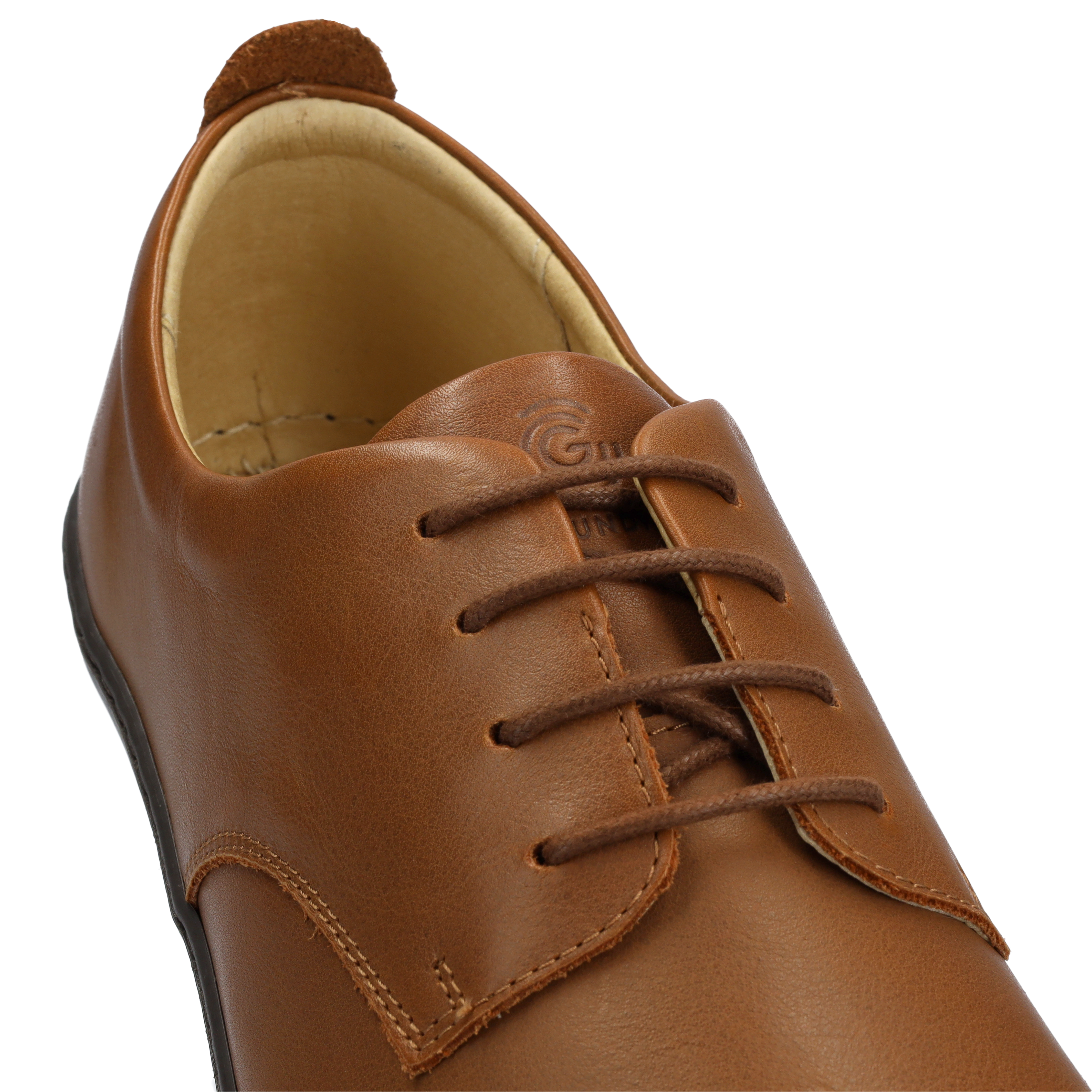 Groundies Palermo Men barfods klassisk oxford sko til mænd i farven brown, detalje