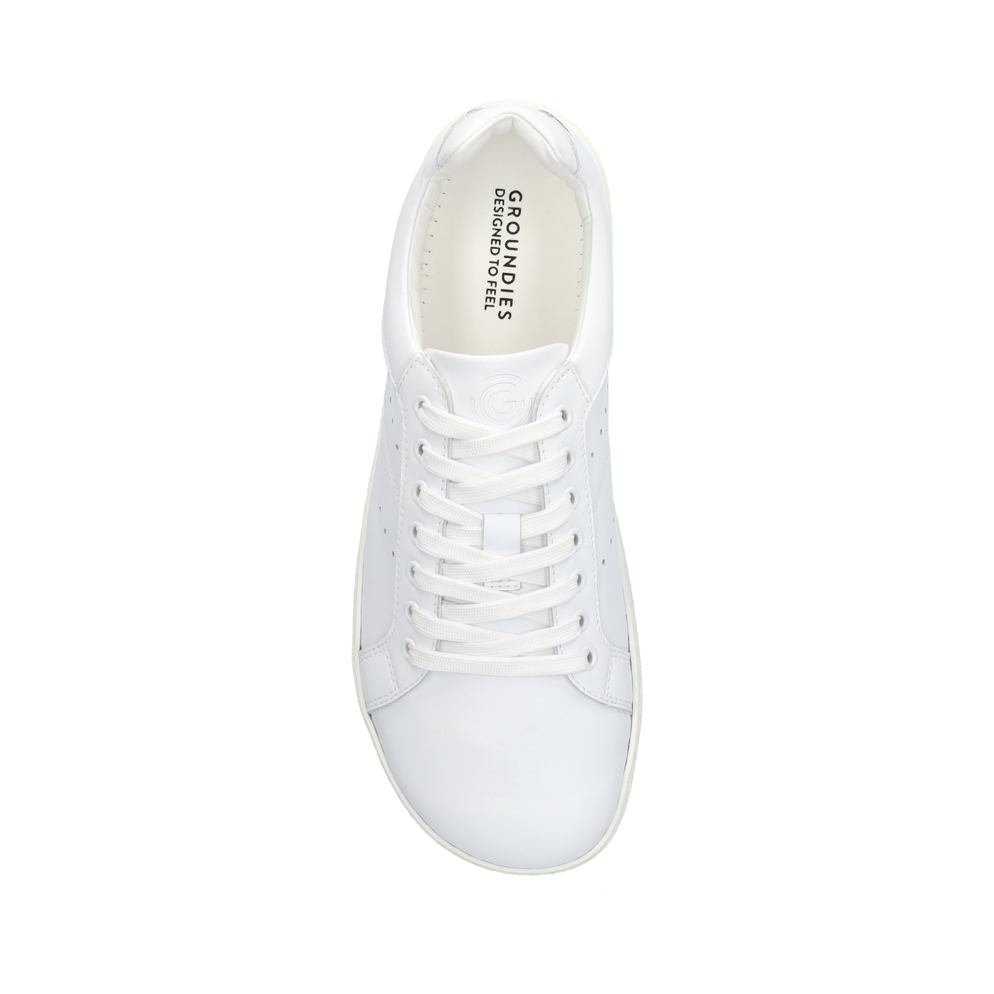 Groundies Universe Pure barfods sneakers til mænd i farven white, top