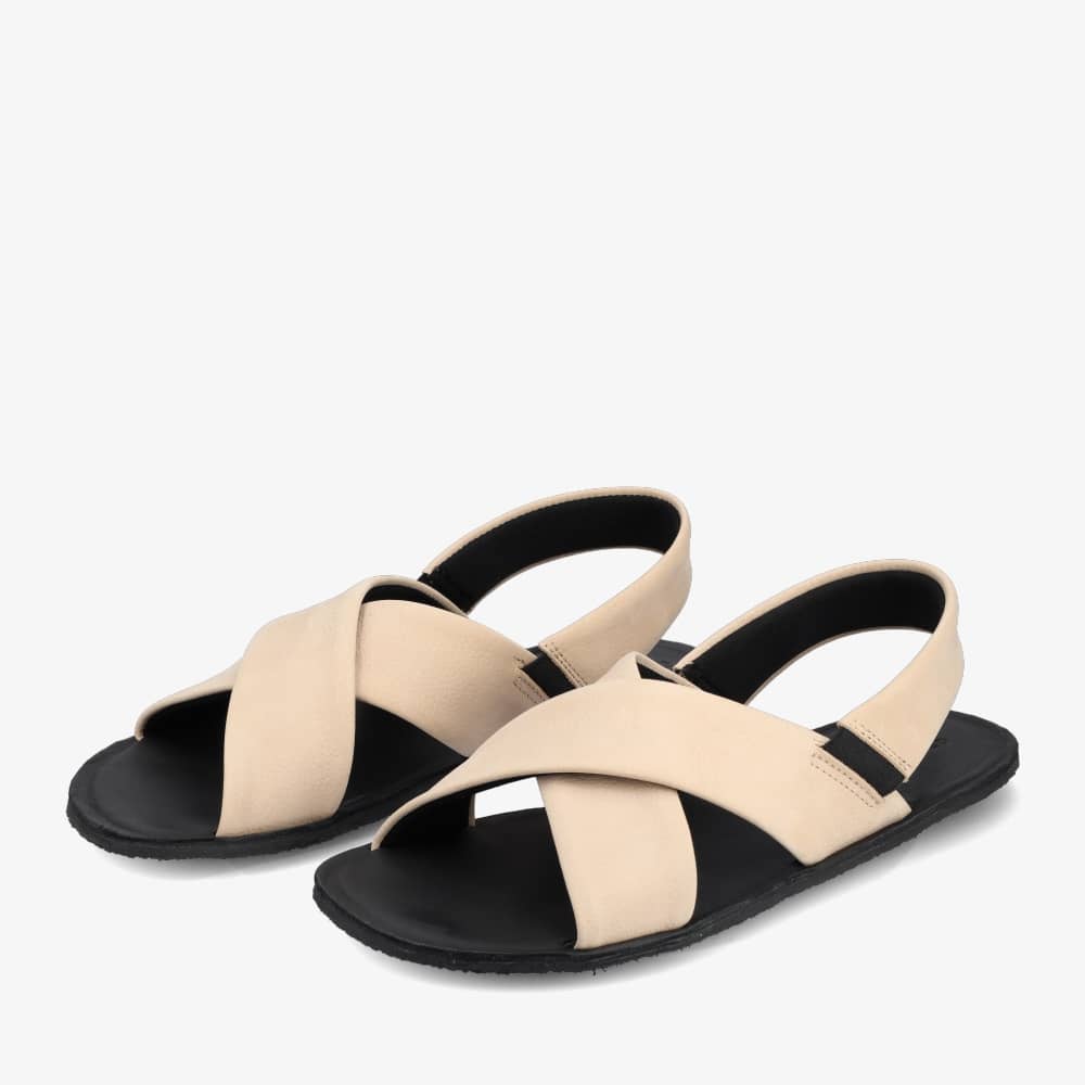 Groundies Verona Women barfods sandaler til kvinder i farven beige / black, par