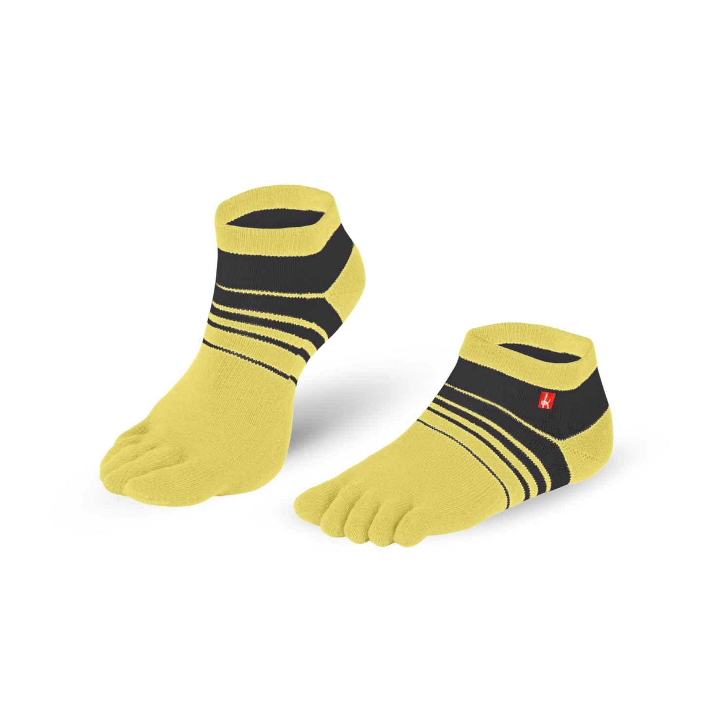 Knitido Track & Trail Spins barfods ankle tåsokker til kvinder og mænd i farven yellow/black, par