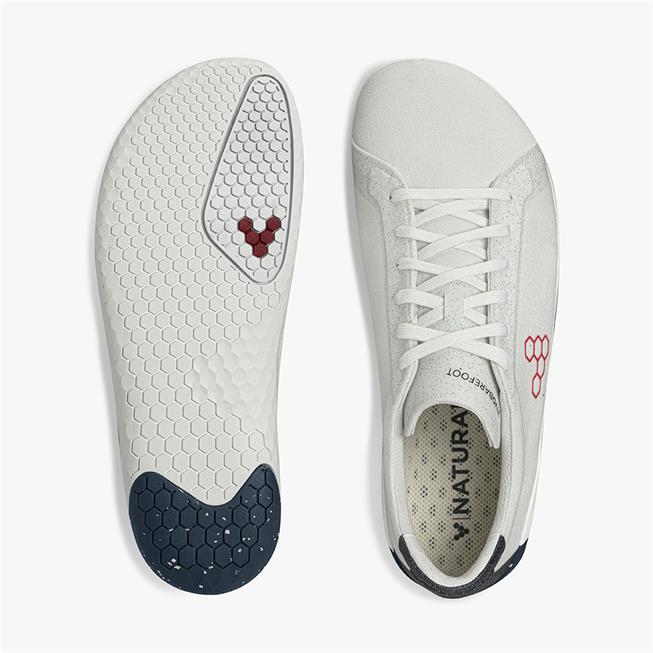 Vivobarefoot Geo Court Eco Womens barfods sneakers til kvinder i farven white/navy/red, top