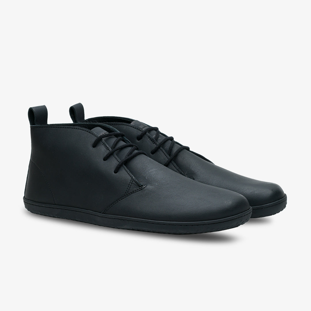 Vivobarefoot Gobi III Mens barfods oxford business sko til mænd i farven black leather, par