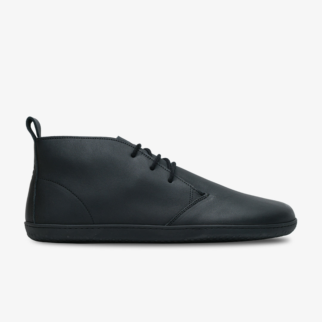 Vivobarefoot Gobi III Mens barfods oxford business sko til mænd i farven black leather, yderside