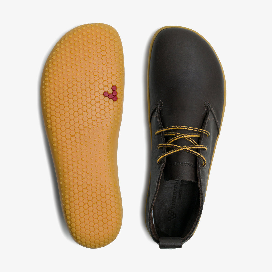 Vivobarefoot Gobi III Mens barfods oxford business sko til mænd i farven bracken, top