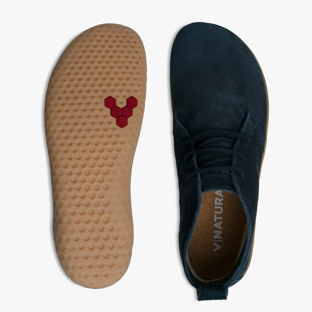 Vivobarefoot Gobi III Mens barfods oxford business sko til mænd i farven midnight, top