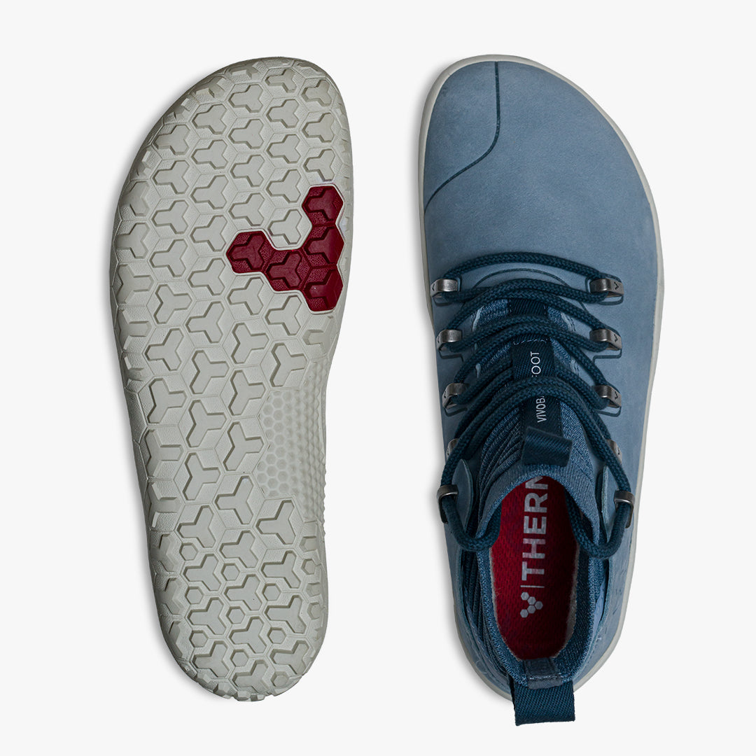 Vivobarefoot Magna FG barfods high sneakers til kvinder i farven haze blue, top