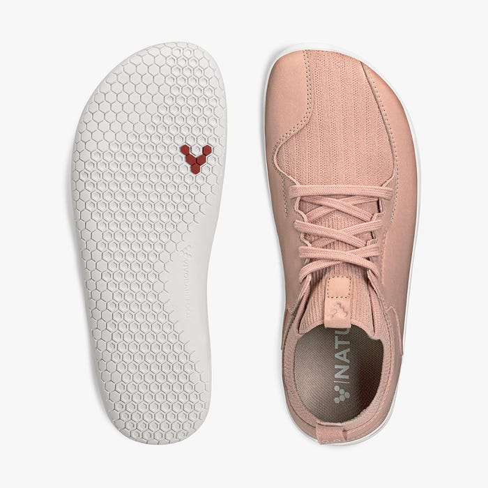 Vivobarefoot Primus Knit II Womens barfods sneakers til kvinder i farven misty rose, top