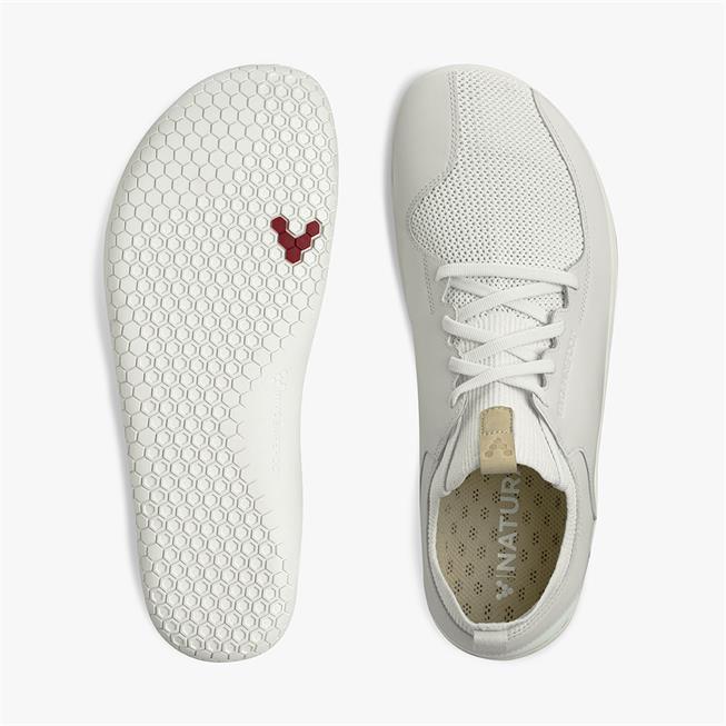 Vivobarefoot Primus Knit Womens barfods sneakers til kvinder i farven bright white, top