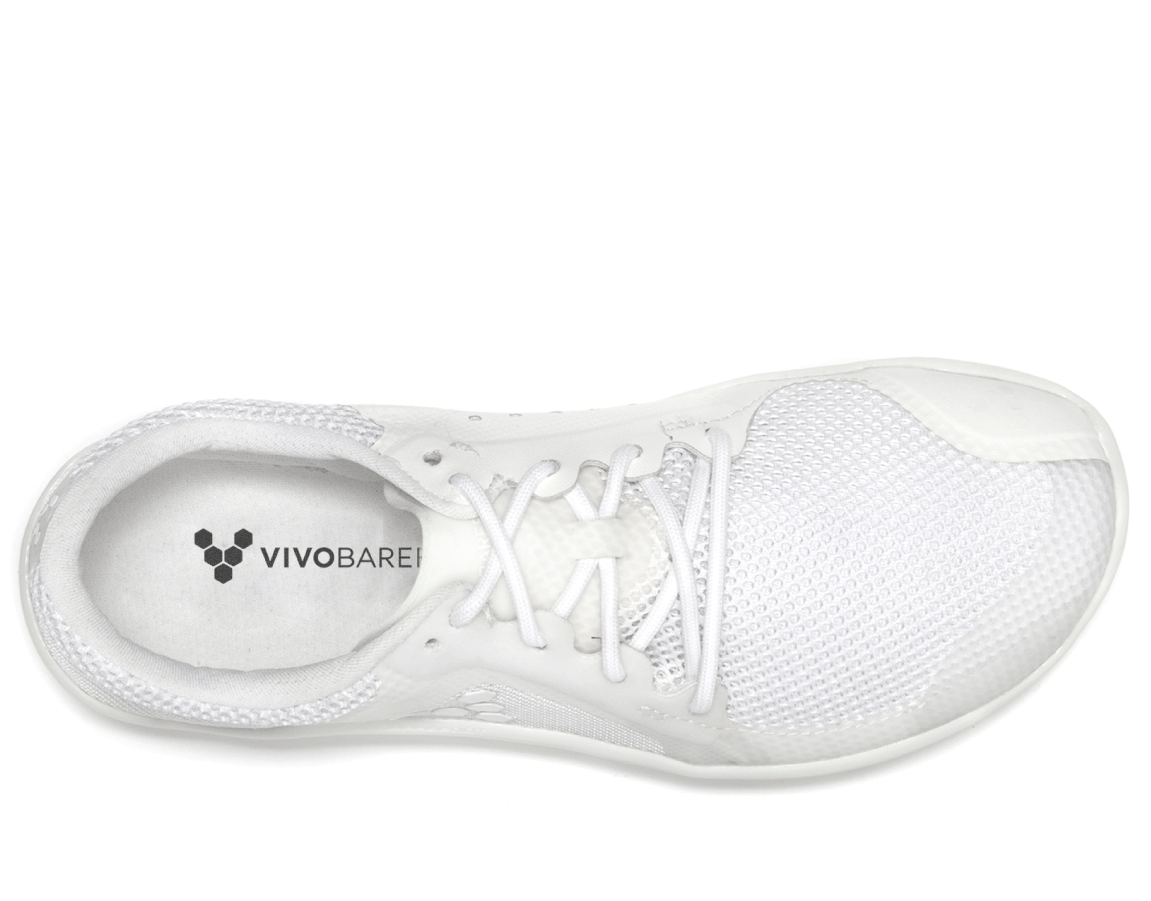 Vivobarefoot Primus Lite Womens barfods træningssko til kvinder i farven bright white, top