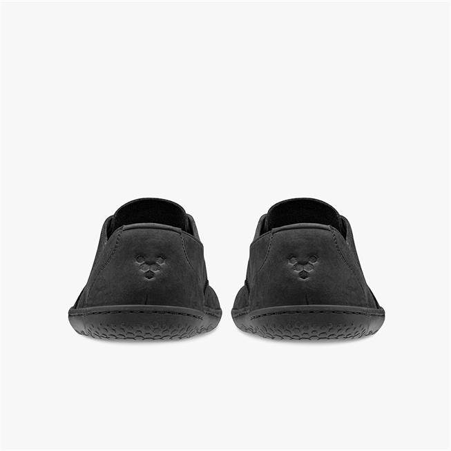 Vivobarefoot Ra II Mens barfods oxford business sko til mænd i farven black, bagfra