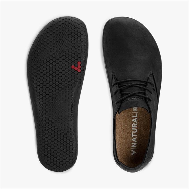 Vivobarefoot Ra II Mens barfods oxford business sko til mænd i farven black, top