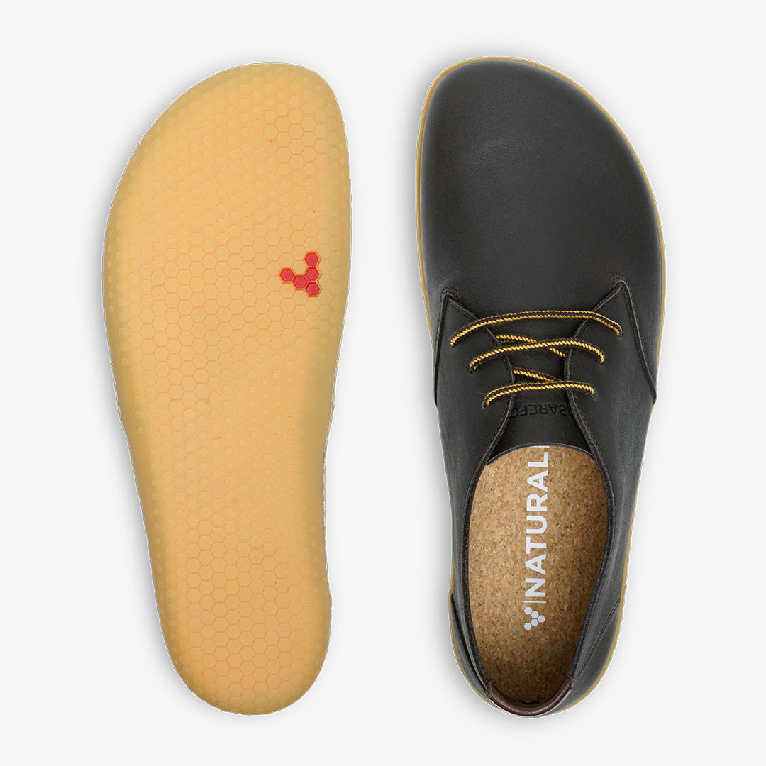 Vivobarefoot Ra III Mens barfods klassisk oxford business sko til mænd i farven brown leather, top