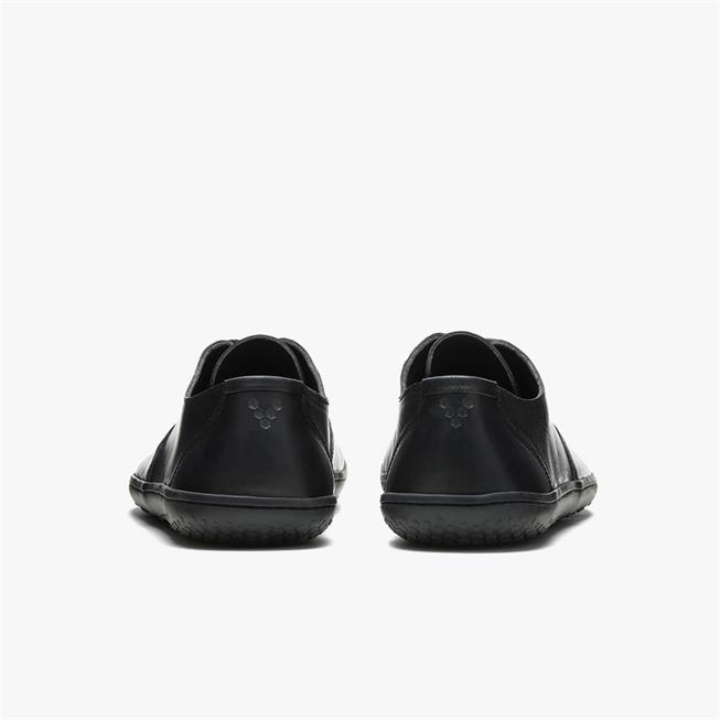 Vivobarefoot Ra Lux Mens barfods oxford business sko til mænd i farven black, bagfra