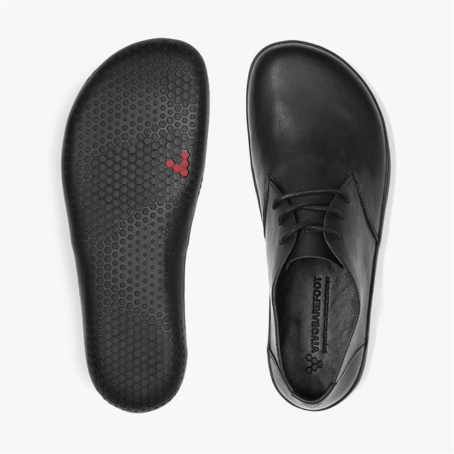 Vivobarefoot Ra Lux Mens barfods oxford business sko til mænd i farven black, top