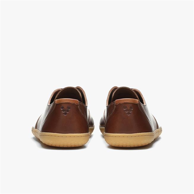 Vivobarefoot Ra Lux Mens barfods oxford business sko til mænd i farven brown, bagfra