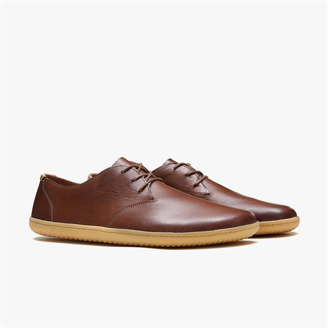 Vivobarefoot Ra Lux Mens barfods oxford business sko til mænd i farven brown, par
