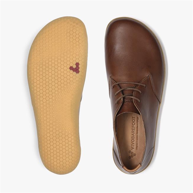 Vivobarefoot Ra Lux Mens barfods oxford business sko til mænd i farven brown, top
