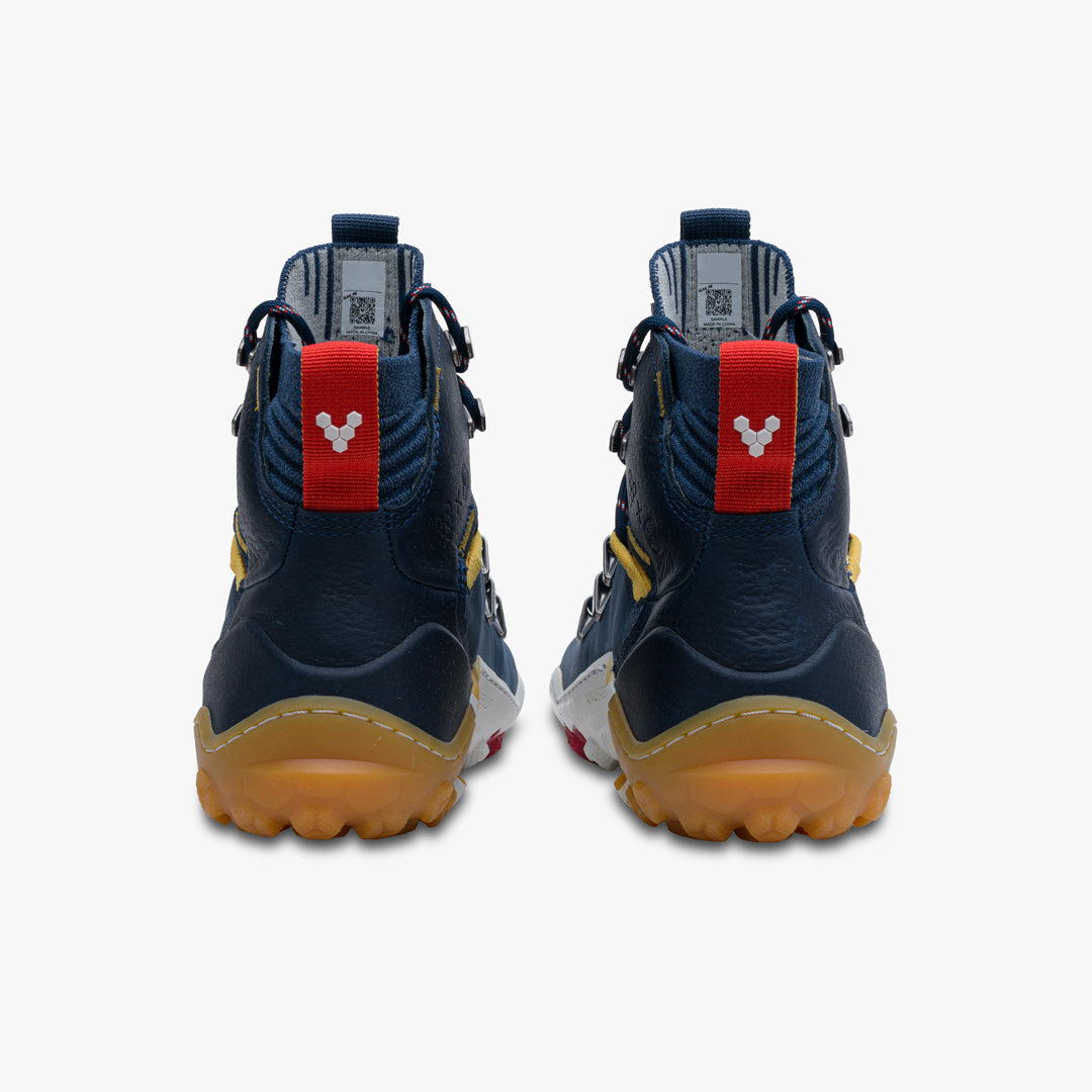 Vivobarefoot Tracker Decon FG2 Mens barfods støvler til mænd i farven insignia blue, bagfra