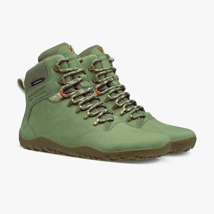 Vivobarefoot Tracker II FG Mens barfods støvler til mænd i farven botanical green, par