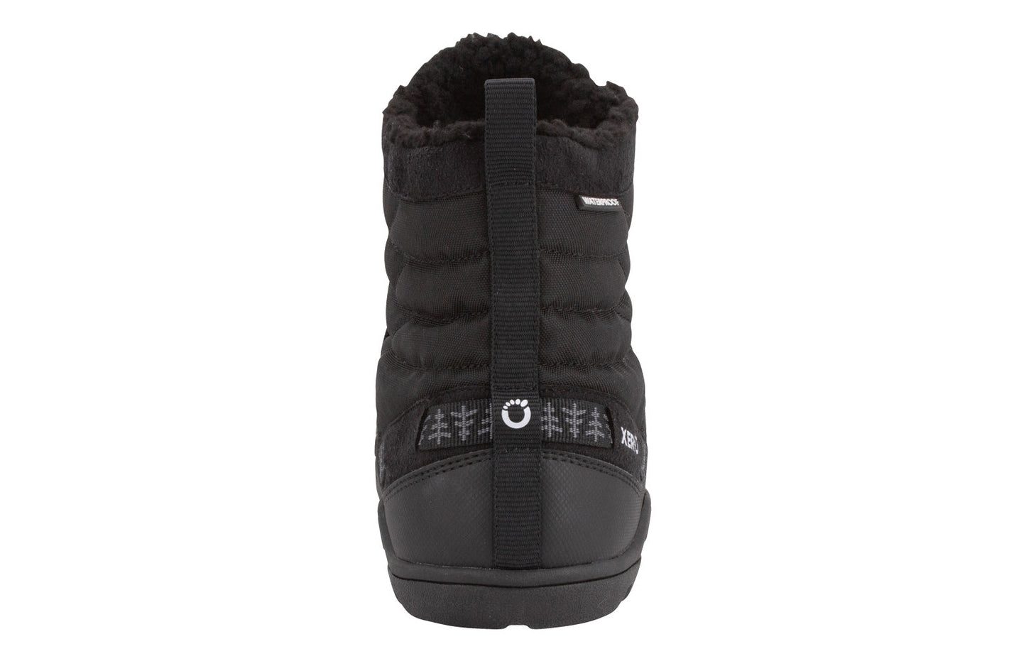 Xero Shoes Alpine Mens barfods vinterstøvler til mænd i farven black (2021), bagfra