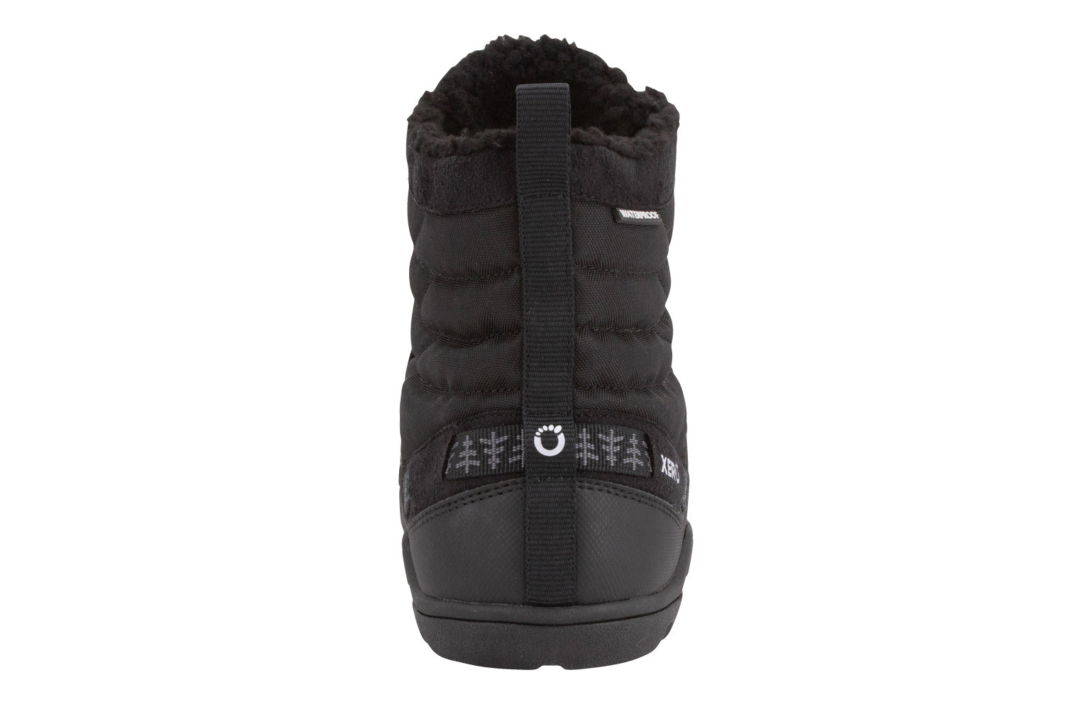 Xero Shoes Alpine Mens barfods vinterstøvler til mænd i farven black (2021), bagfra
