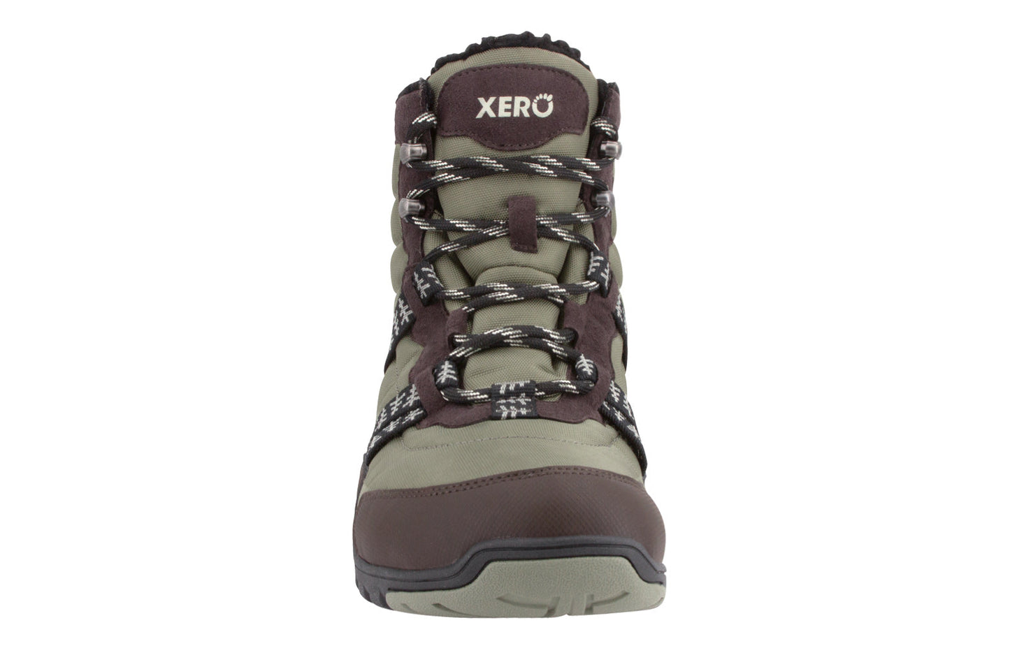 Xero Shoes Alpine Mens barfods vinterstøvler til mænd i farven sage, forfra