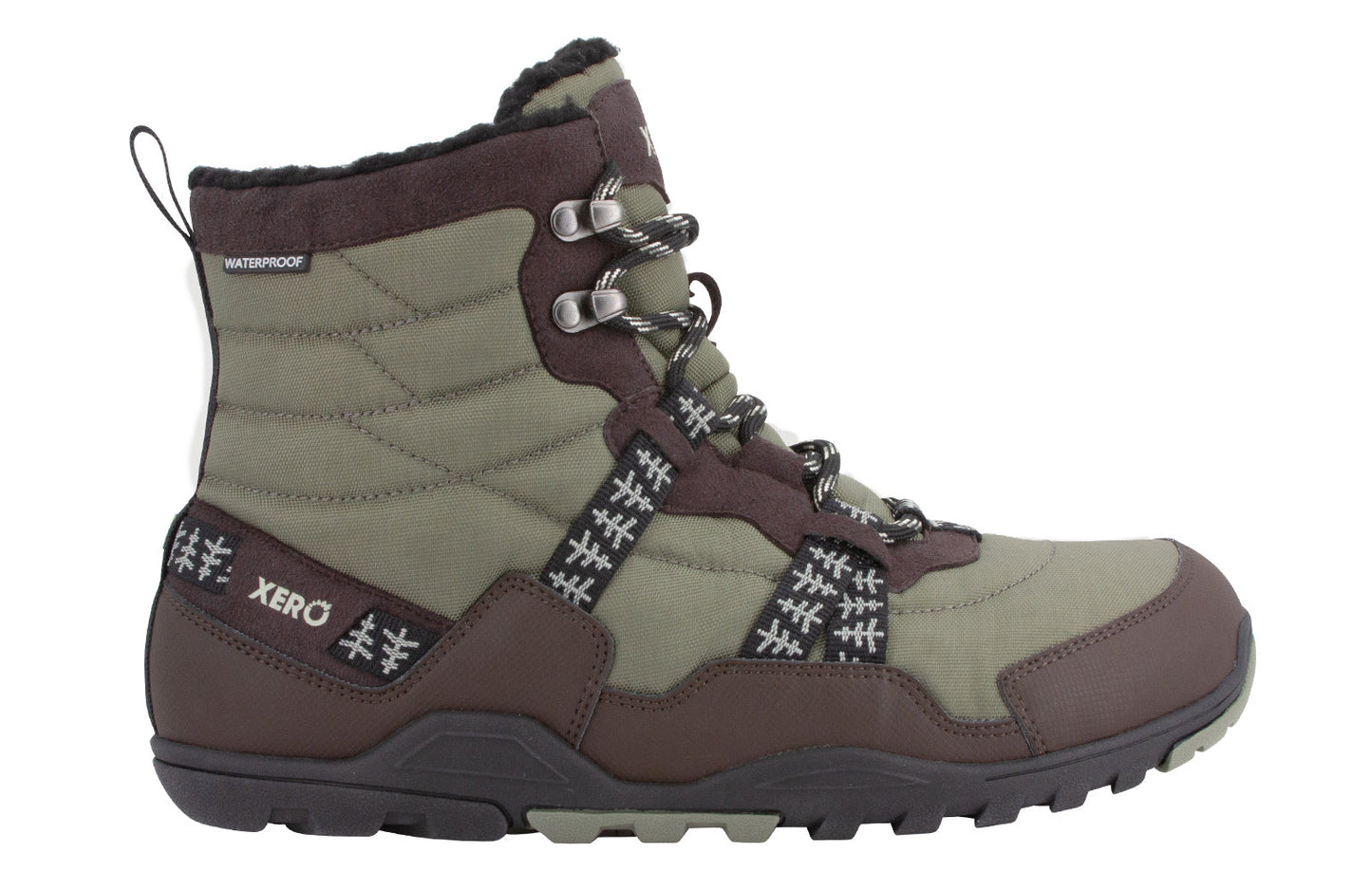 Xero Shoes Alpine Mens barfods vinterstøvler til mænd i farven sage, yderside