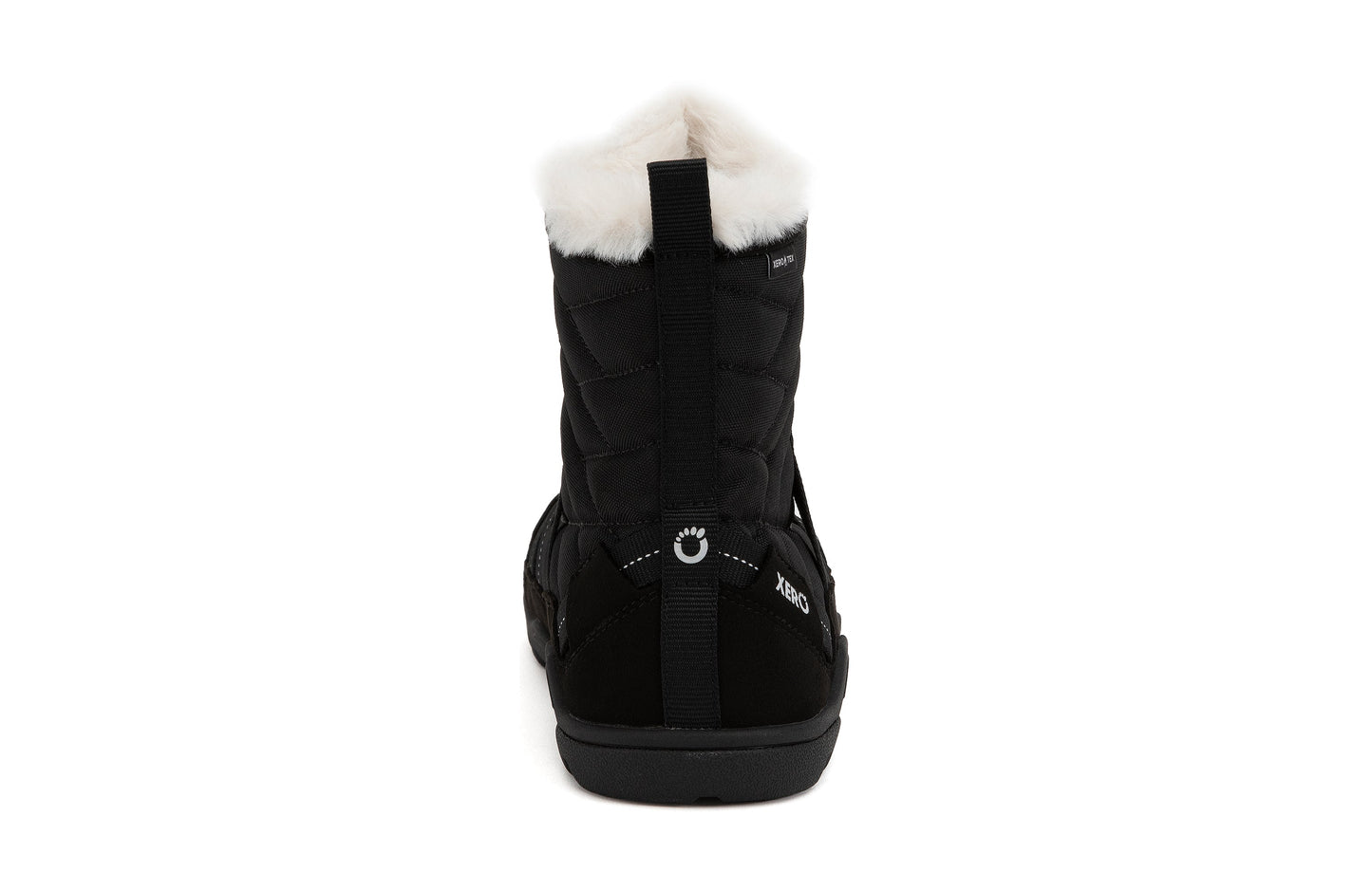 Xero Shoes Alpine Womens barfods vinterstøvler til kvinder i farven black, bagfra